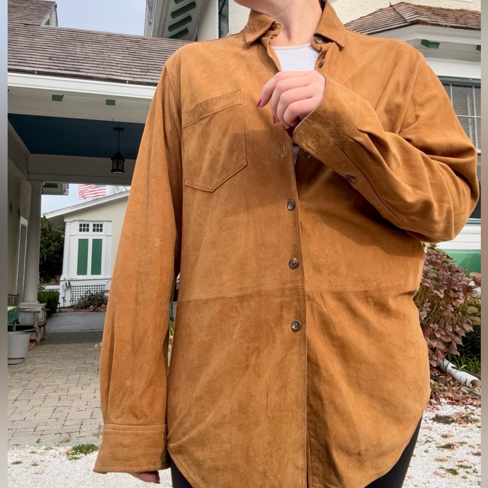 VTG Men’s Polo Ralph Lauren Carmel Suede Button Down sz M - Picture 9 of 15
